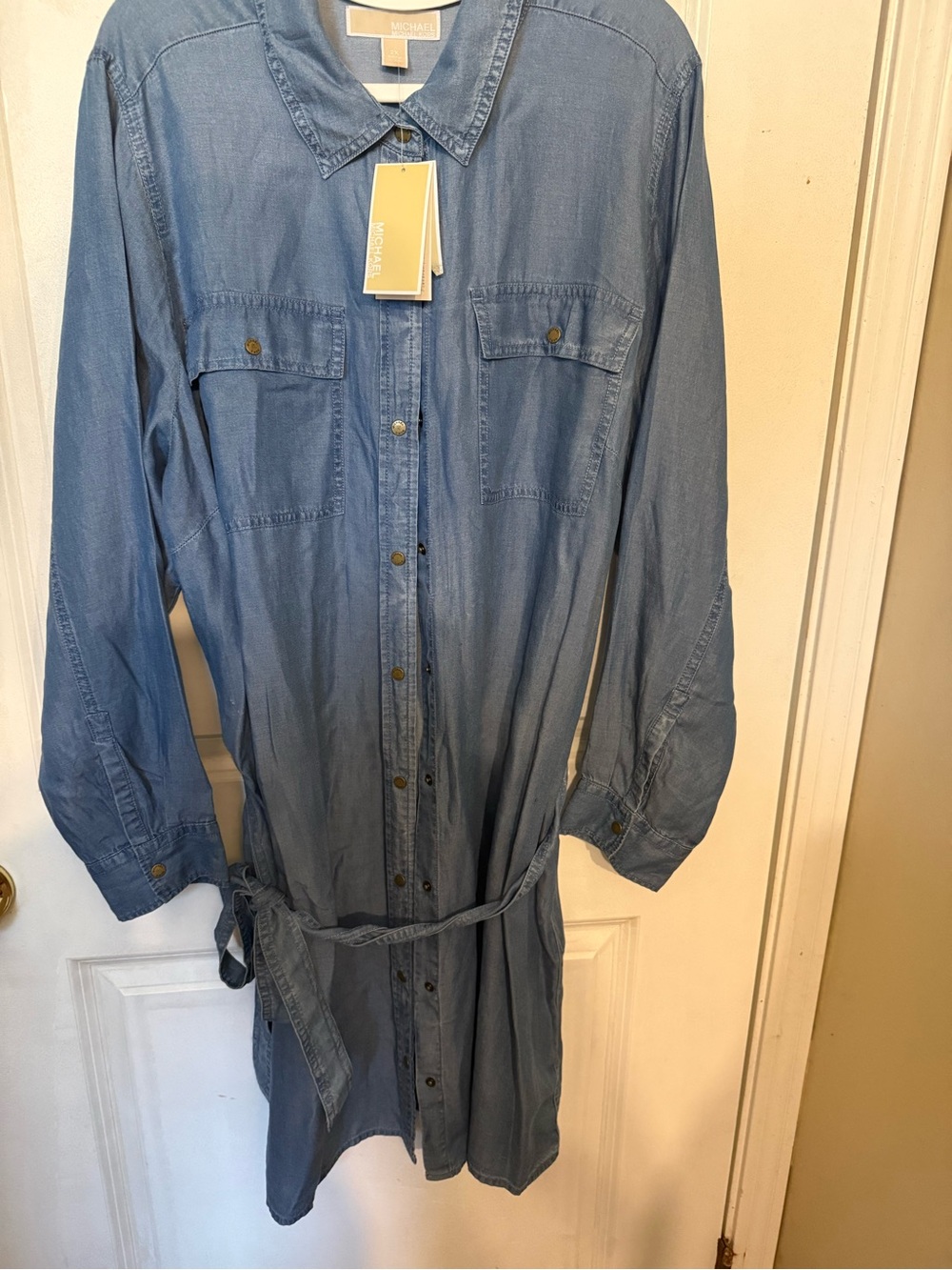 Michael Kors Light Blue Denim Shirt Dress